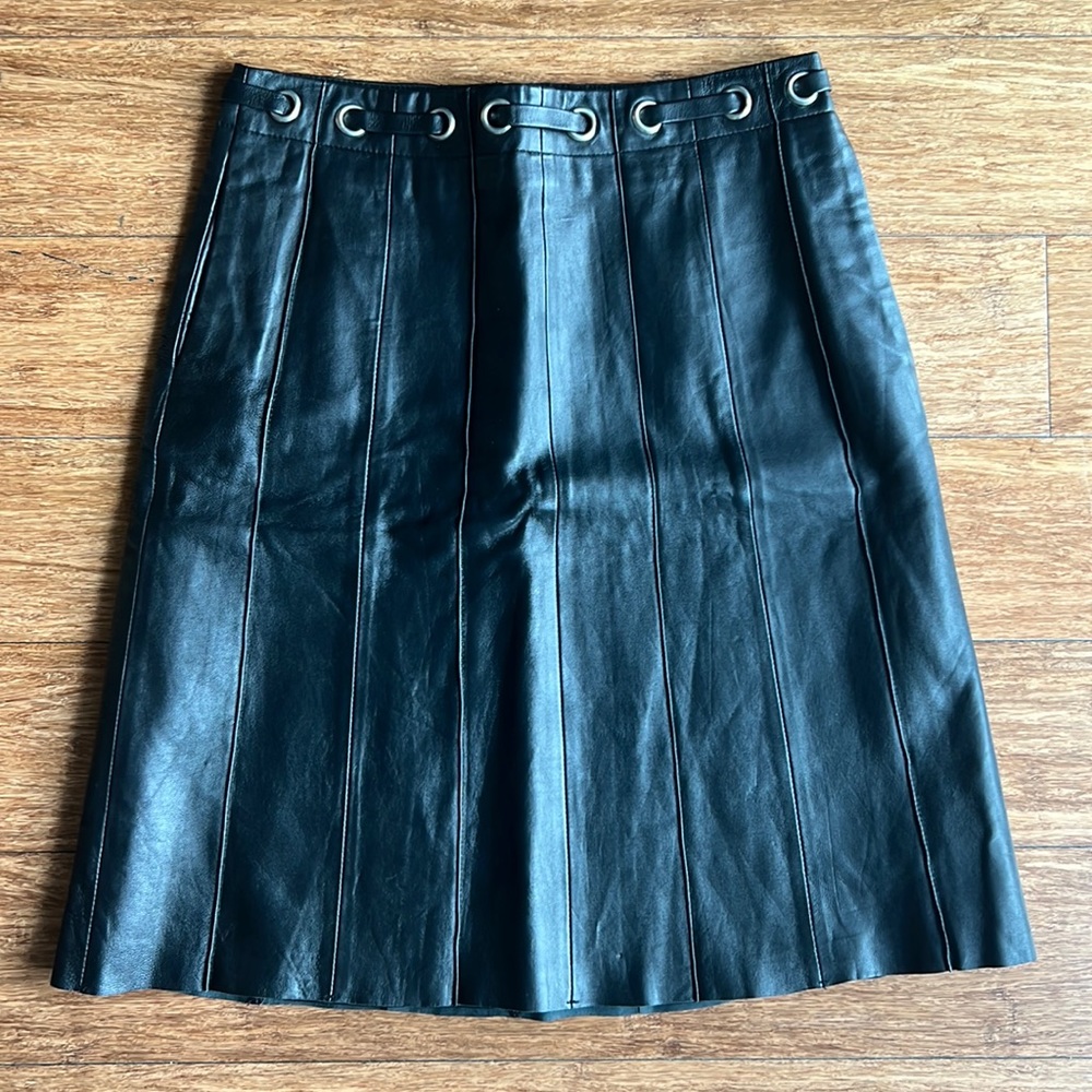 Black Leather BCBGMAXAZRIA Skirt